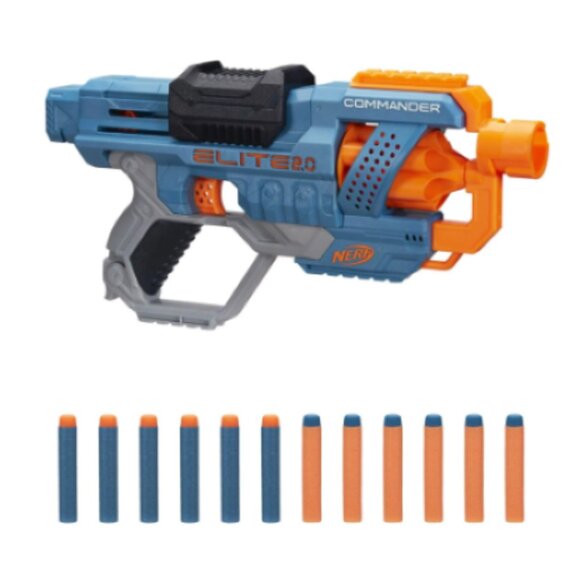 NERF ELITE 2.0 COMMANDER RD-6 New / 12 Official Darts / 6-Dart Rotating Drum - Picture 1 of 15